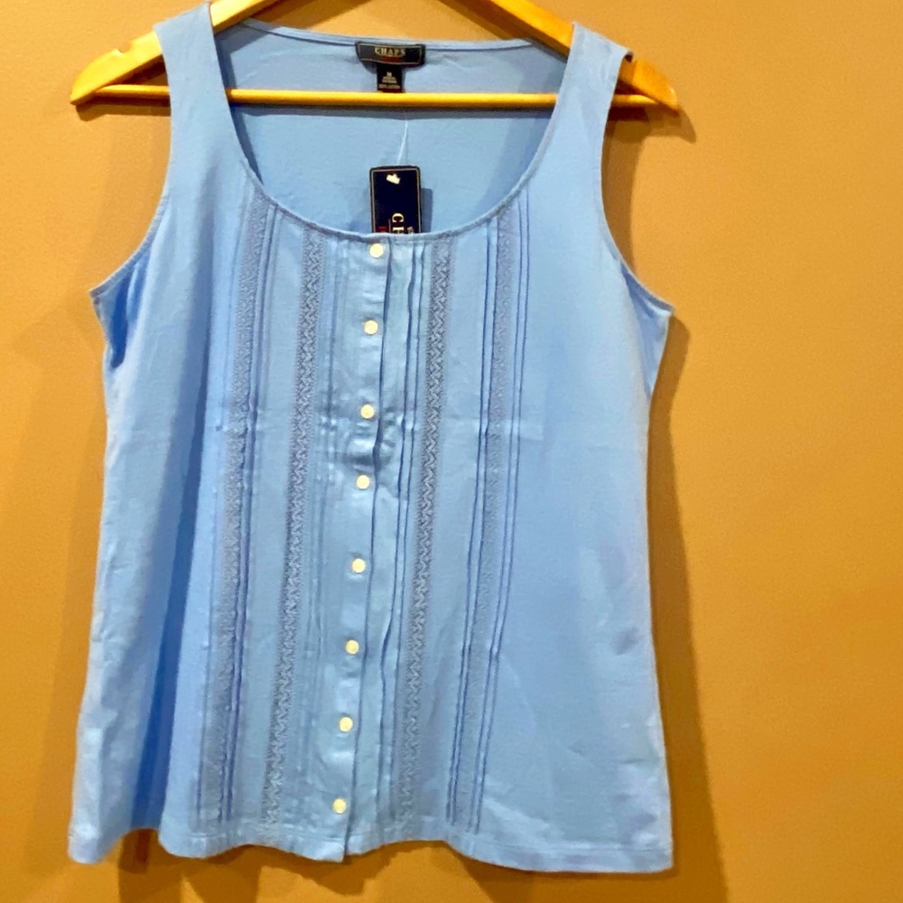 Chaps Denim Tank Top Women Sz M